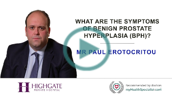 What are the symptoms of Benign Prostate Hyperplasia (BPH)?